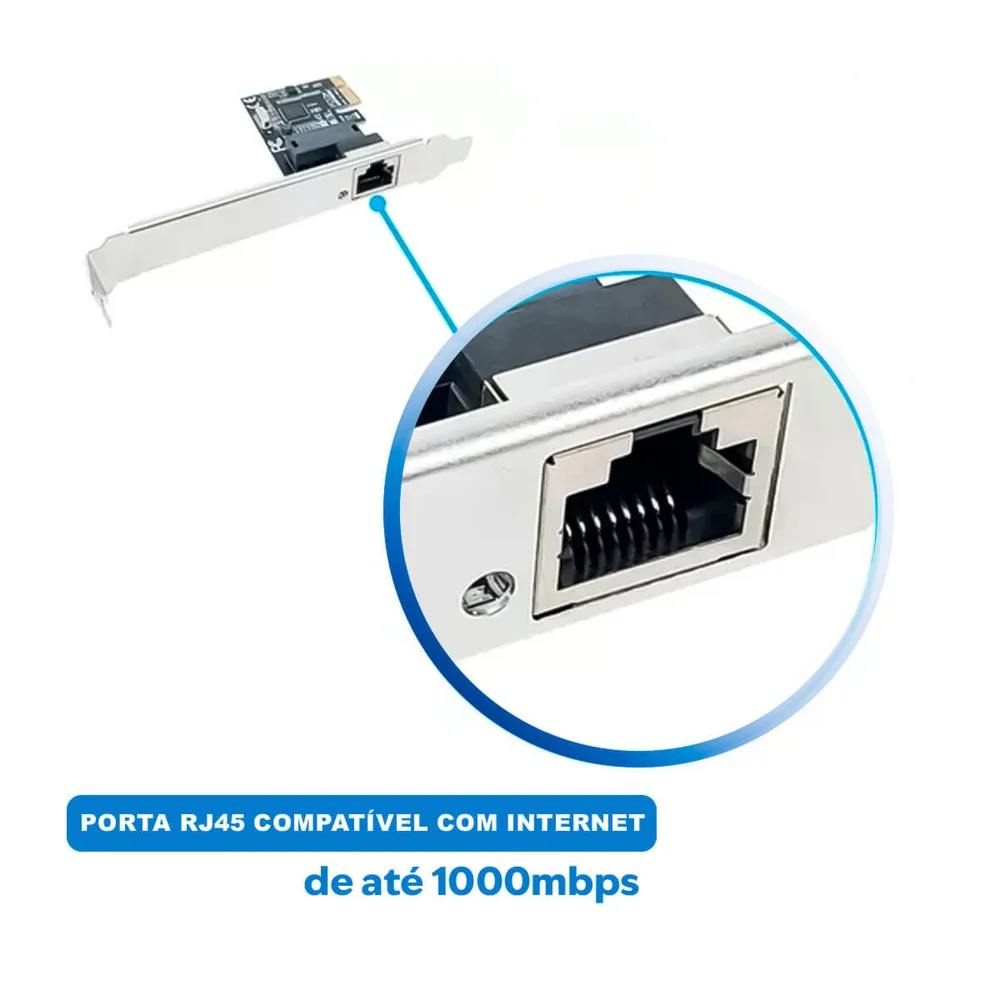 Imagem 3 de 5 do produto Placa De Rede Pci Express Rj45 Knup Alta Performance