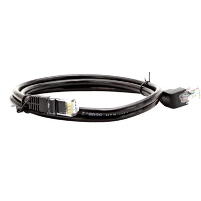 Cabo De Rede Cat5e Plug 90° Graus Para Cima Preto - 50 Cm.