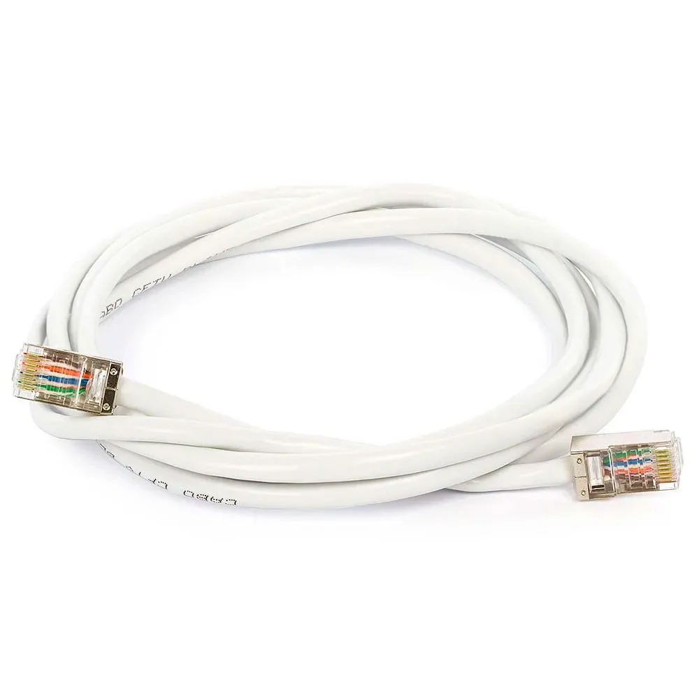Cabo De Rede Blindado Cat5e Com Rj45 Branco - 15 Metros Cabo De Rede Blindado Cat5e Com Rj45 Branco - 15 Metros