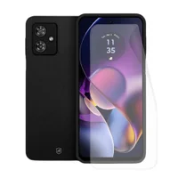 Kit Capa Silicon Veloz E Película Hydrogel Hd Para Motorola Moto G54 - Gshield.