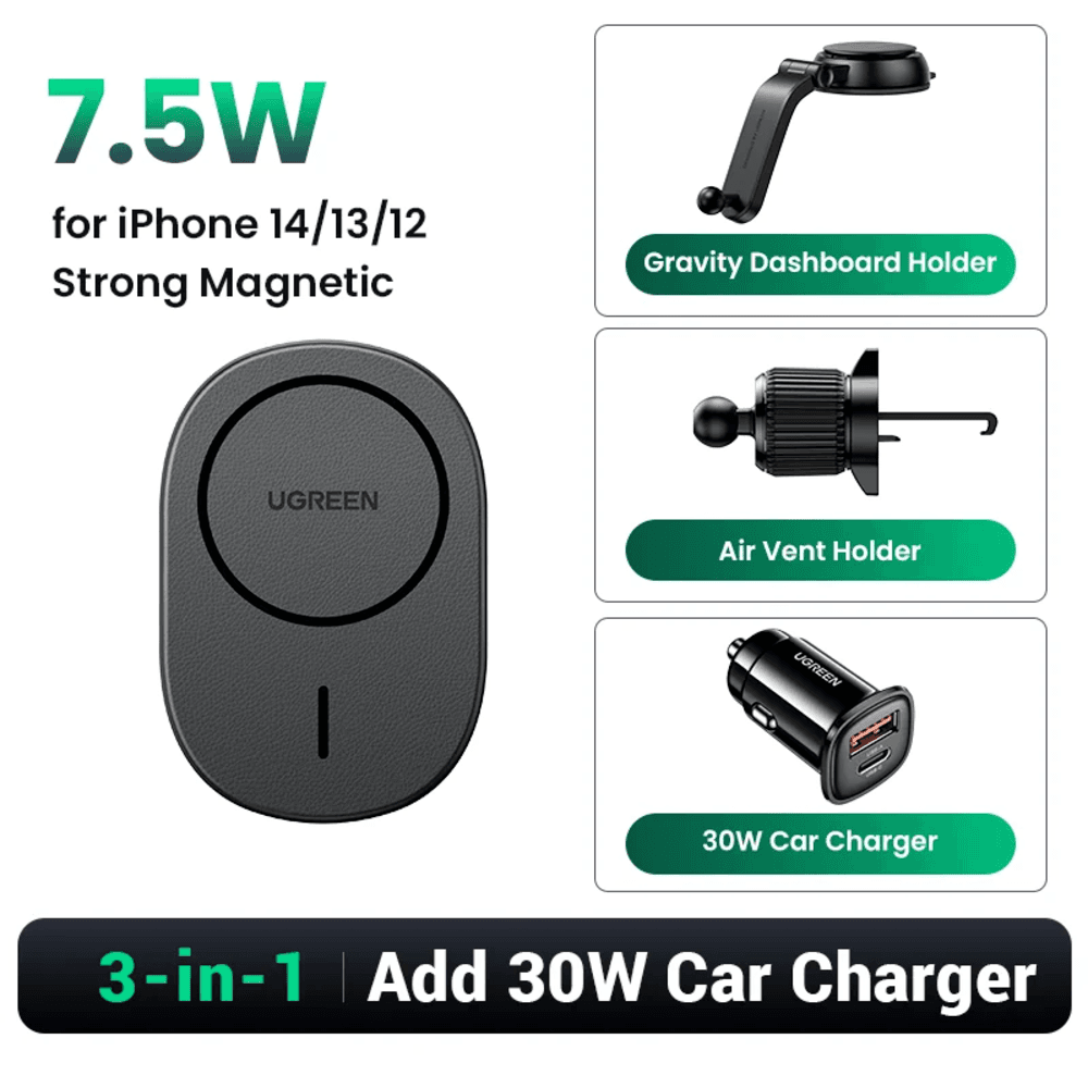 Imagem 1 de 2 do produto Carregador Magnético Sem Fio Ugreen Suporte Do Telefone Adsorvível Adicionar Carregador De 30 W
