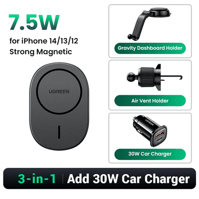 Carregador Magnético Sem Fio Ugreen Suporte Do Telefone Adsorvível Adicionar Carregador De 30 W