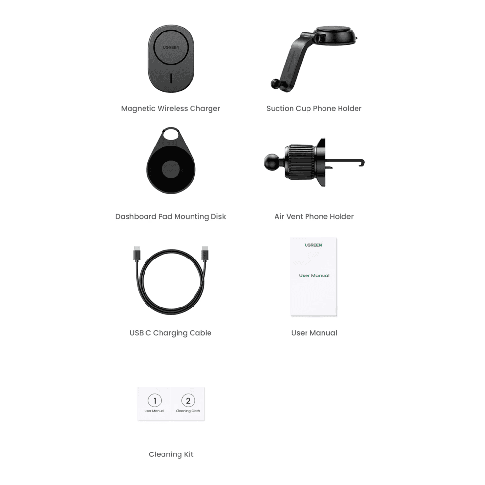 Imagem 2 de 2 do produto Carregador Magnético Sem Fio Ugreen Suporte Do Telefone Adsorvível Adicionar Carregador De 30 W
