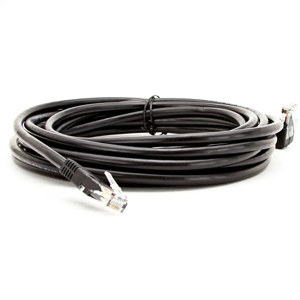 Imagem 3 de 5 do produto Cabo De Rede Cat5e Plug 90° Graus Para Cima Preto - 7 Metros.