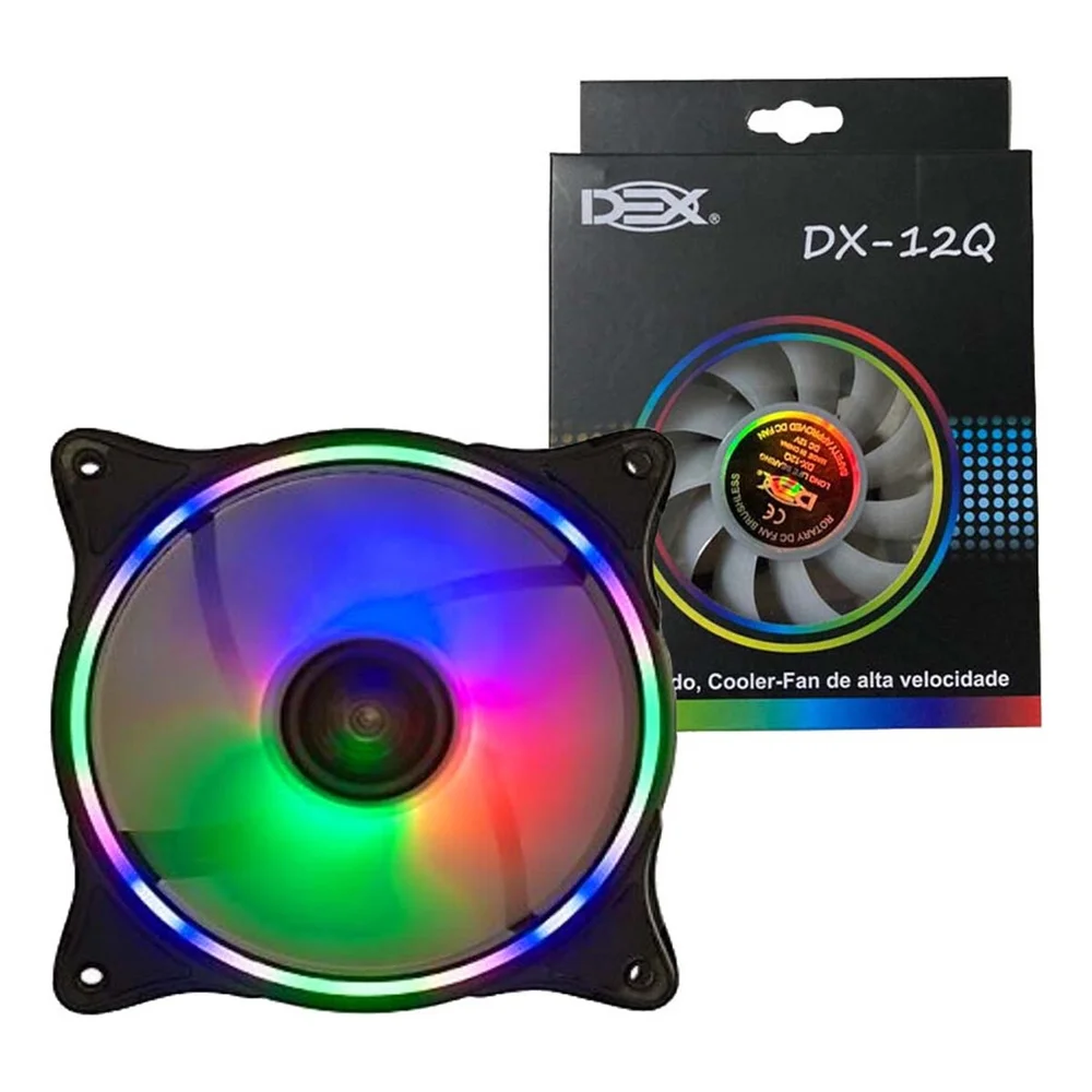 Cooler Fan 120mm Com LED RGB Colorido 12v 1200rpm Dex - Dx-12-g 5