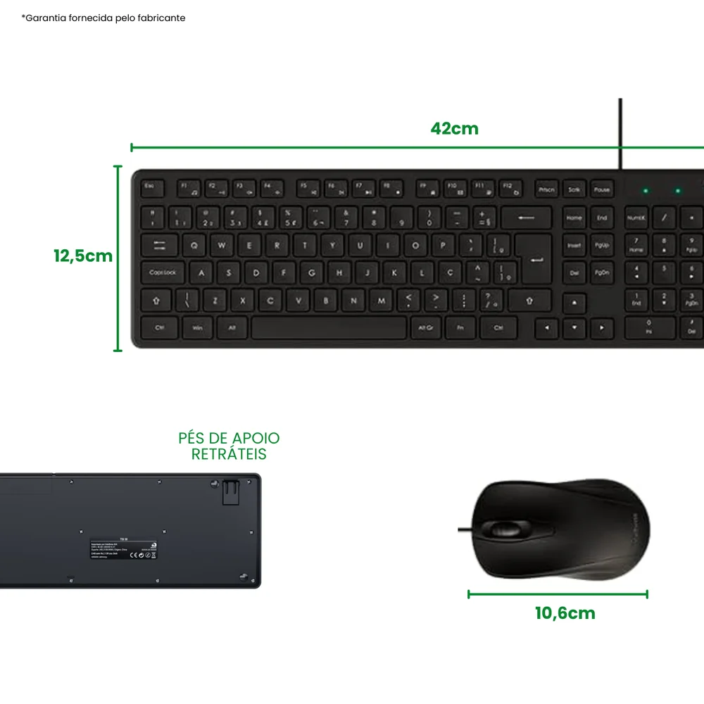 Imagem 5 de 5 do produto Teclado E Mouse  Cci20 C/ Fio Preto - Intelbras