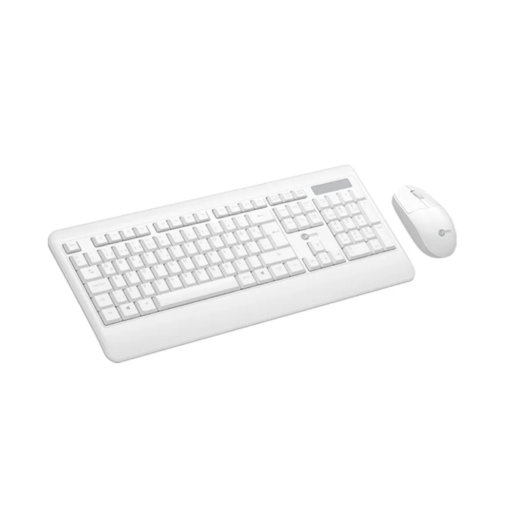 Imagem 3 de 5 do produto Kit Teclado + Mouse Sem Fio Kw202 Branco Lecoo