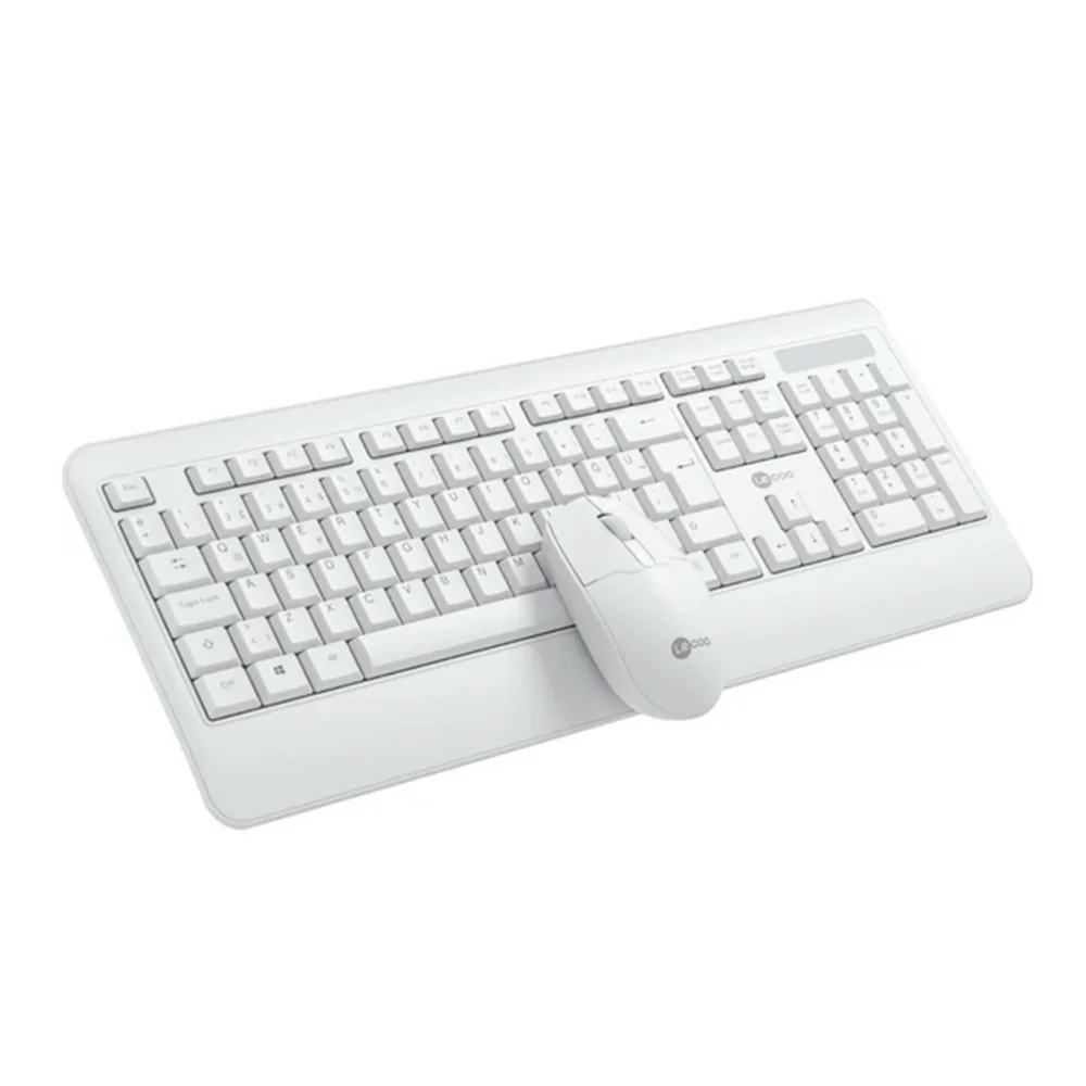 Imagem 4 de 5 do produto Kit Teclado + Mouse Sem Fio Kw202 Branco Lecoo