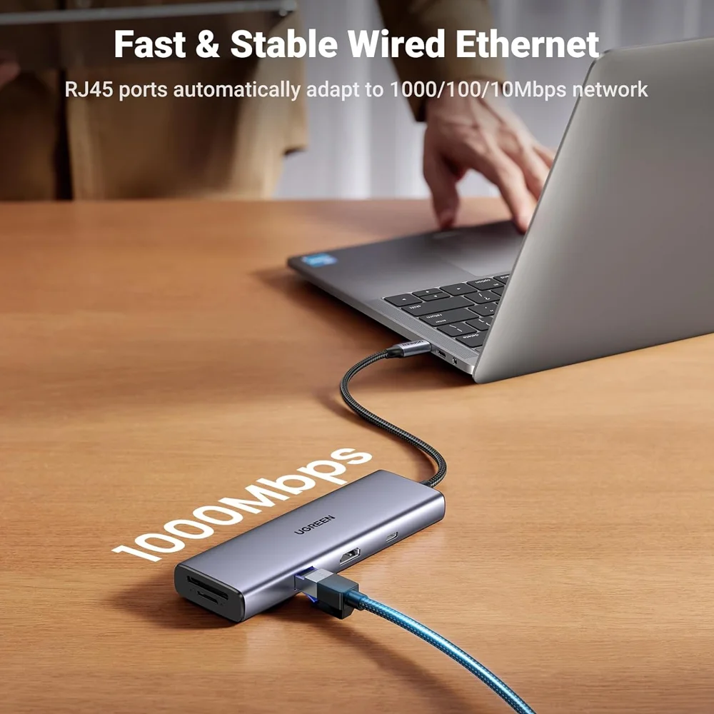 Imagem 4 de 5 do produto Hub Adaptador Ugreen 9 Em 1 P/usb-c 4k-60hz + Porta Dp Cinza