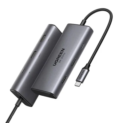 Hub Adaptador Ugreen  6 Em 1 P/ Usb C + Pd 8k-30hz Cinza