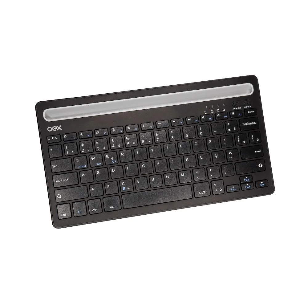 Imagem 3 de 5 do produto Teclado Bluetooth Recarregável Tc502 Plus, Para Pc, Tab, Smart, Preto, Abnt2, Oex