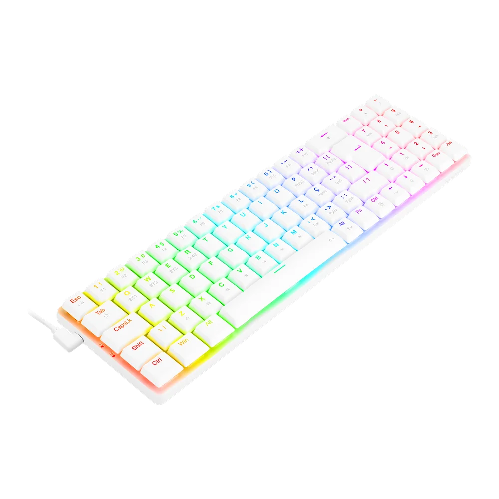Teclado Mecanico Gamer Ashe RGB Branco Switch Red Teclado Mecanico Gamer Ashe RGB Branco Switch Red