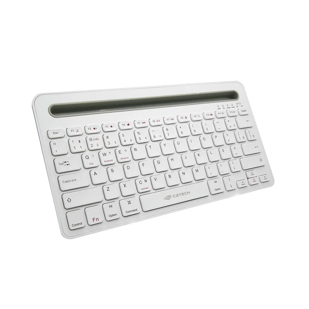 Imagem 3 de 5 do produto Teclado C3tech K-bt100wh Wireless Bluetooth Multi-devide Branco