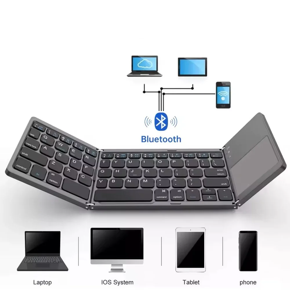 Imagem 3 de 5 do produto Mini Teclado Touch Dobrável Bluetooth Para Celular.