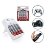 Carregador Mox Com 4 Pilhas Recarregáveis Aa 2600 Mah