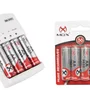 Carregador Mox Com 4 Pilhas Recarregáveis Aa 2600 Mah
