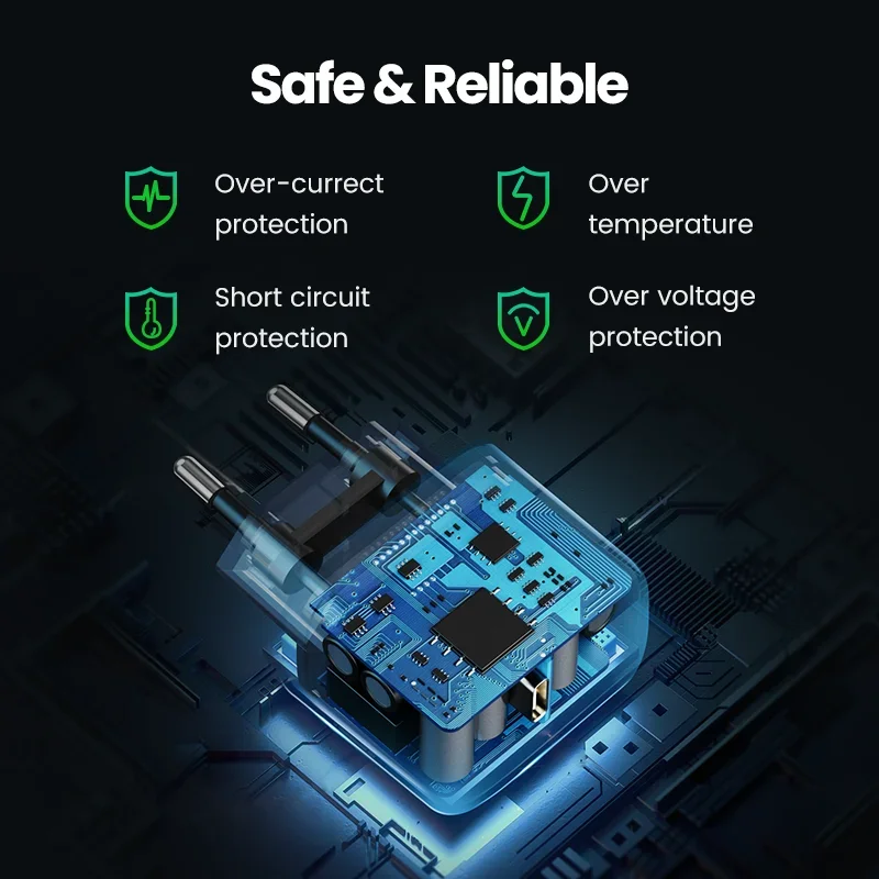 Imagem 3 de 3 do produto Carregador Usb Ugreen 25w Tipo C Pd Carregamento Rápido Preto
