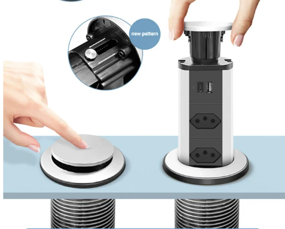 Imagem 5 de 5 do produto Tomada Elétrica Para Mesa Torre Usb Tipo C