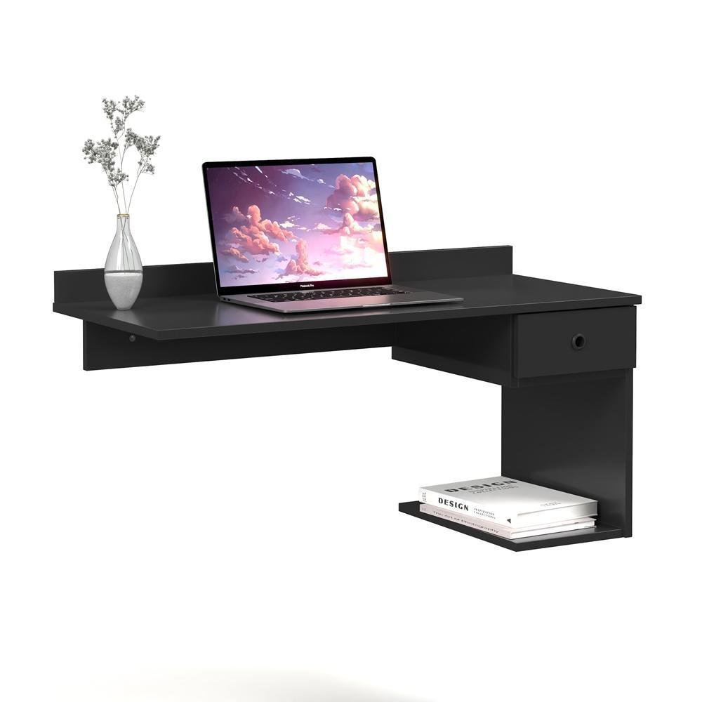 Imagem 1 de 4 do produto Mesa De Computador Escrivaninha Suspensa Cor: Preto