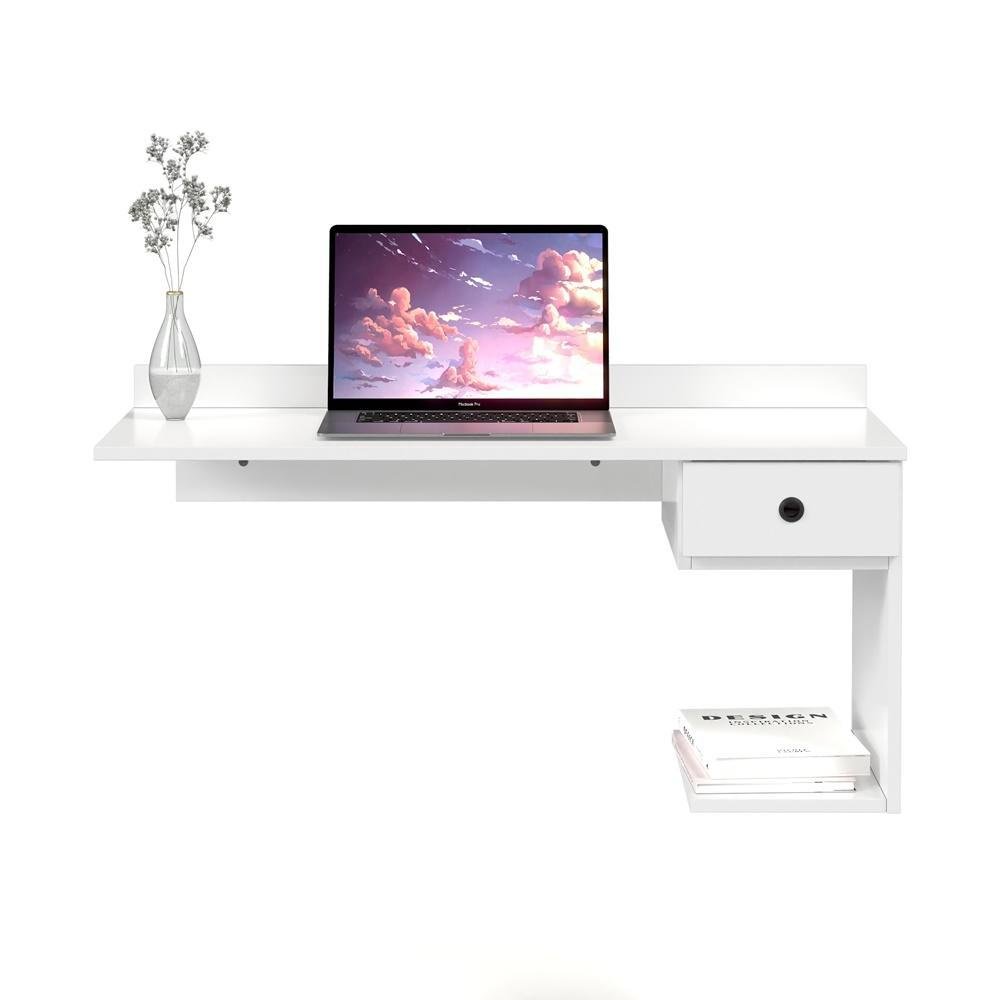 Imagem 5 de 5 do produto Mesa De Computador Escrivaninha Suspensa Cor: Branco