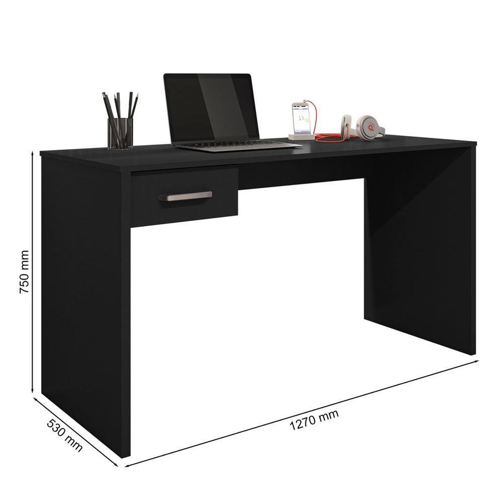 Imagem 3 de 5 do produto Mesa Para Computador Com 1 Gaveta Gávea Preto