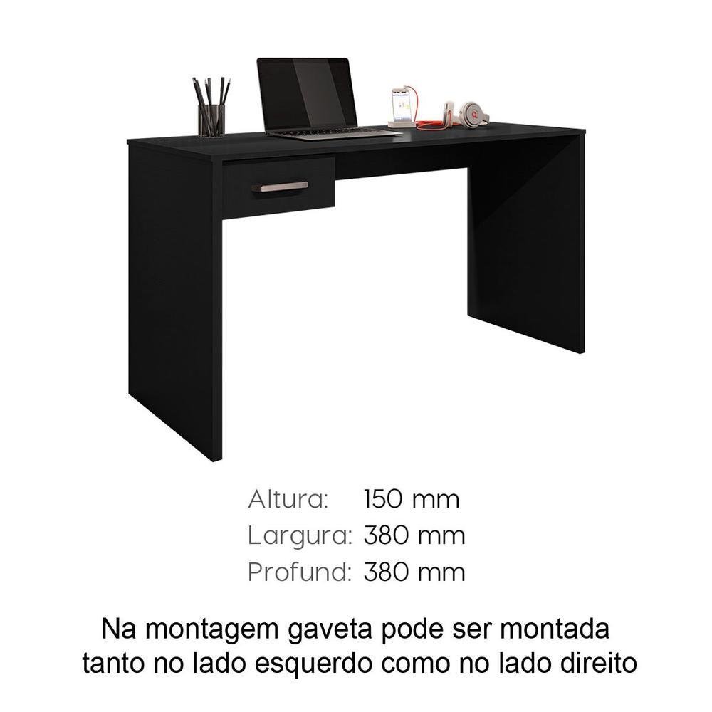 Imagem 4 de 5 do produto Mesa Para Computador Com 1 Gaveta Gávea Preto