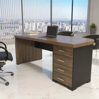 Mesa Artany Tamburato Com Gavetas Lado Direito