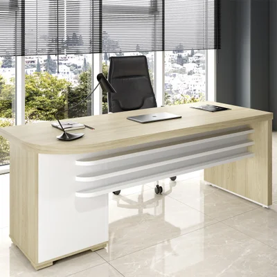 Mesa Artany Tamburato Com Gavetas Lado Direito
