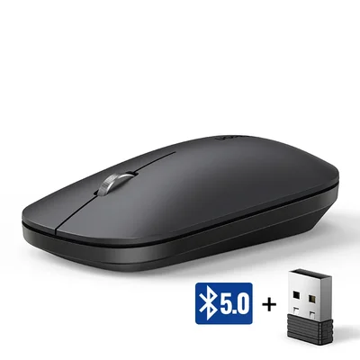 Mouse Silencioso Sem Fio 4000 Dpi Para Macbook Tablet Computador Preto.