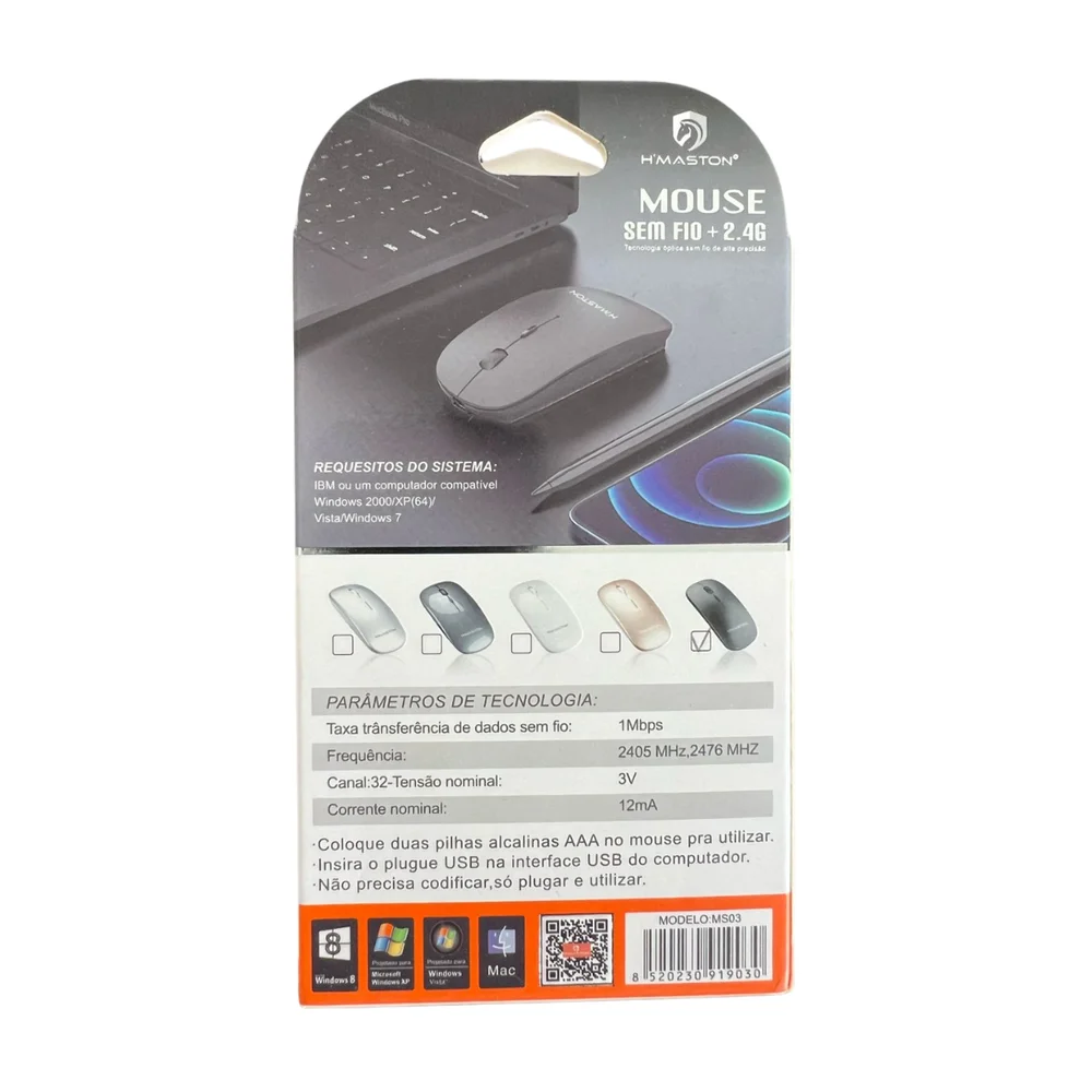 Imagem 4 de 5 do produto Mouse Sem Fio H Maston Sem Fio 2.4g Ergonômico