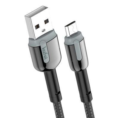 Cabo De Dados Micro Usb Nylon Trancado 1m Cinza Kafei - Kildcbm001