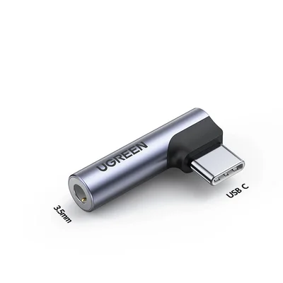 Cabo Usb Tipo C Ugreen Para 3.5mm Acessórios Do Telefone Adaptador De Fone De Ouvido Conector De 90 Graus