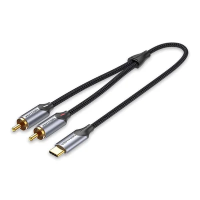 Cabo Adaptador Usb C Para Rca Notebook Celular 50cm Vention