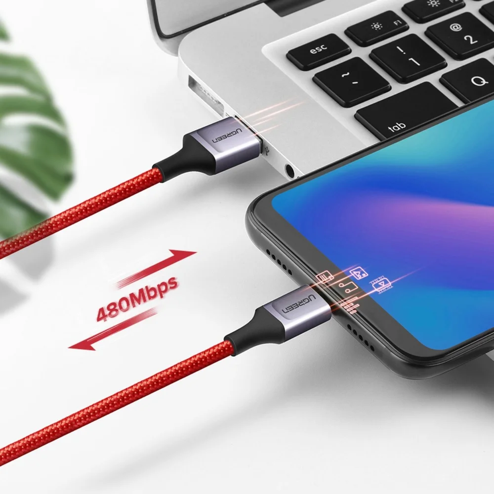 Imagem 2 de 5 do produto Cabo Usb-c Para Usb-a Vermelho 1 Metro Ugreen.