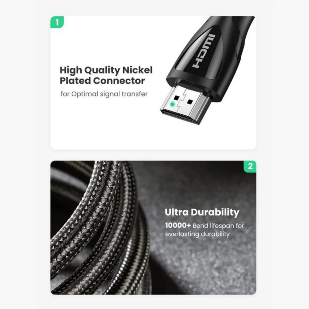 Imagem 5 de 5 do produto Cabo HDMI 2.1 8k 60hz 3 Metros Ugreen