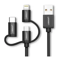 Cabo Adaptador Usb-a Para Micro Usb E Usb-c E Lightning 1 Metro Ugreen