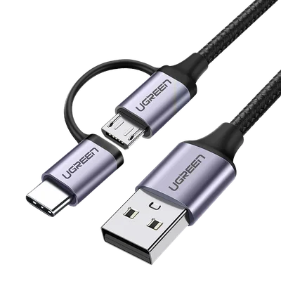 Cabo Usb-a Para Usb-c E Micro Usb Com 1 Metro Ugreen