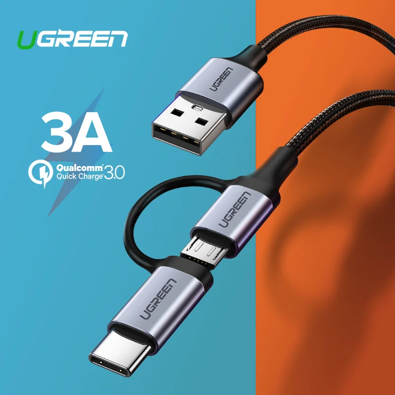 Imagem 5 de 5 do produto Cabo Usb-a Para Usb-c E Micro Usb Com 1 Metro Ugreen