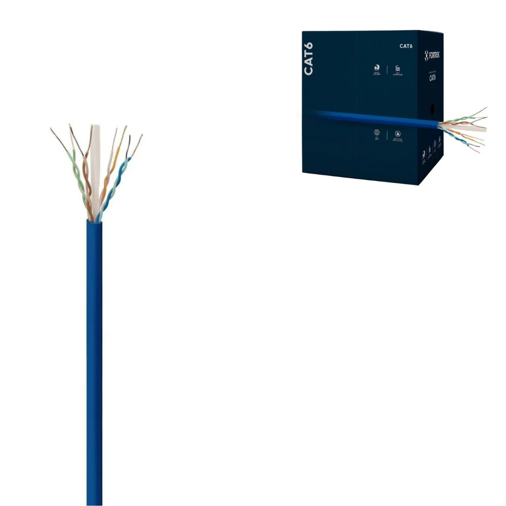 Imagem 3 de 5 do produto Cabo De Rede Cat6 305m Fortrek Fk510c Cmx Azul - Cx / 305