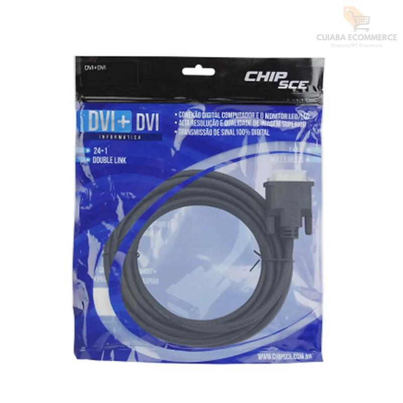Imagem 2 de 2 do produto Cabo Dvi Macho Para Transmissao De Sinal Dvi Macho.