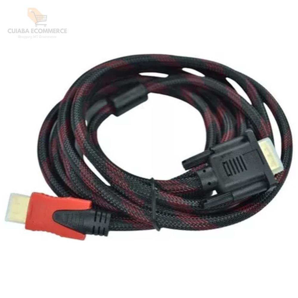 Imagem 3 de 3 do produto Cabo HDMI Macho P/ Vga 1.8m Tv Monitor Pc