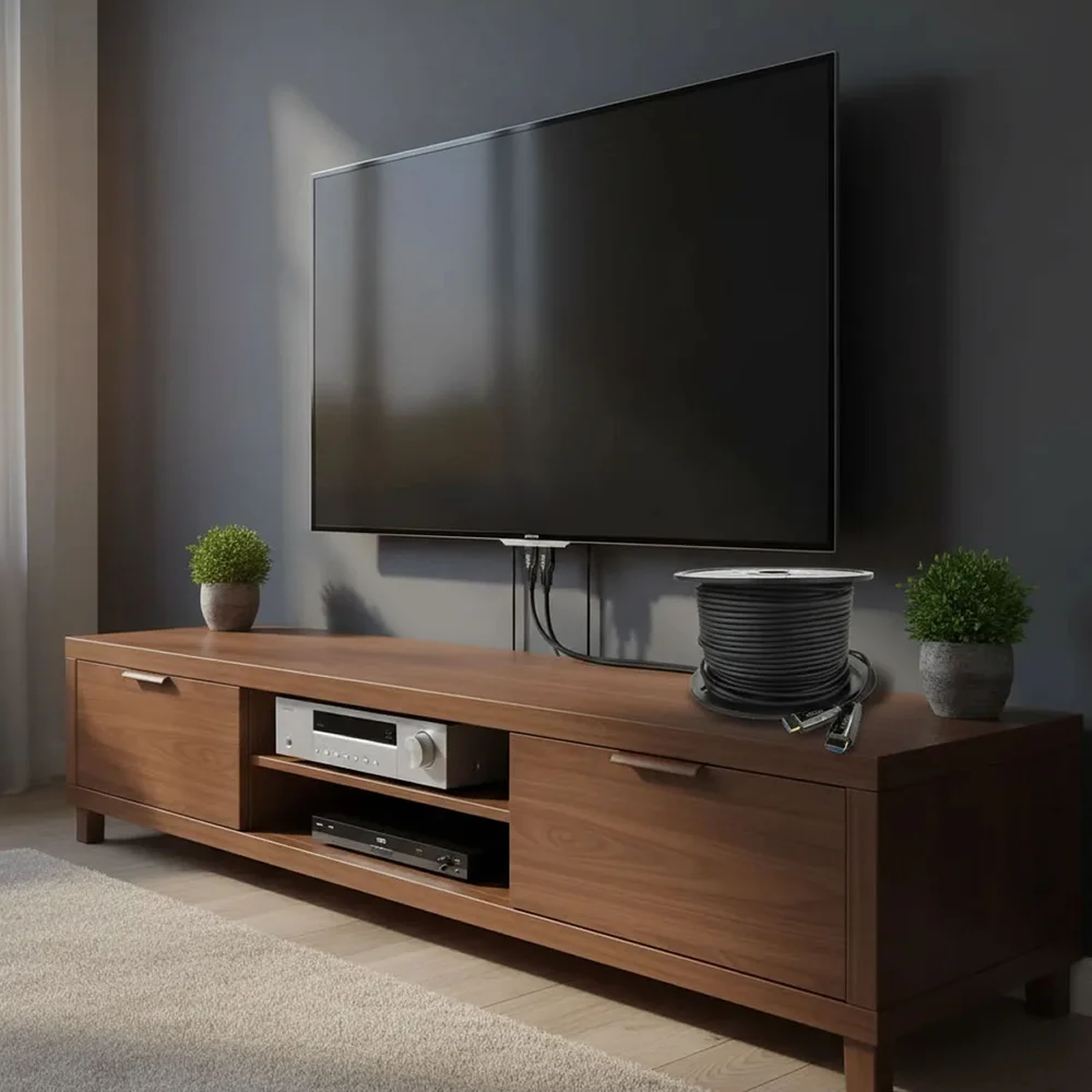 Imagem 5 de 5 do produto Cabo HDMI 2.0 Fibra Óptica Tv Projetor 4k 18gbps De 80 Metros