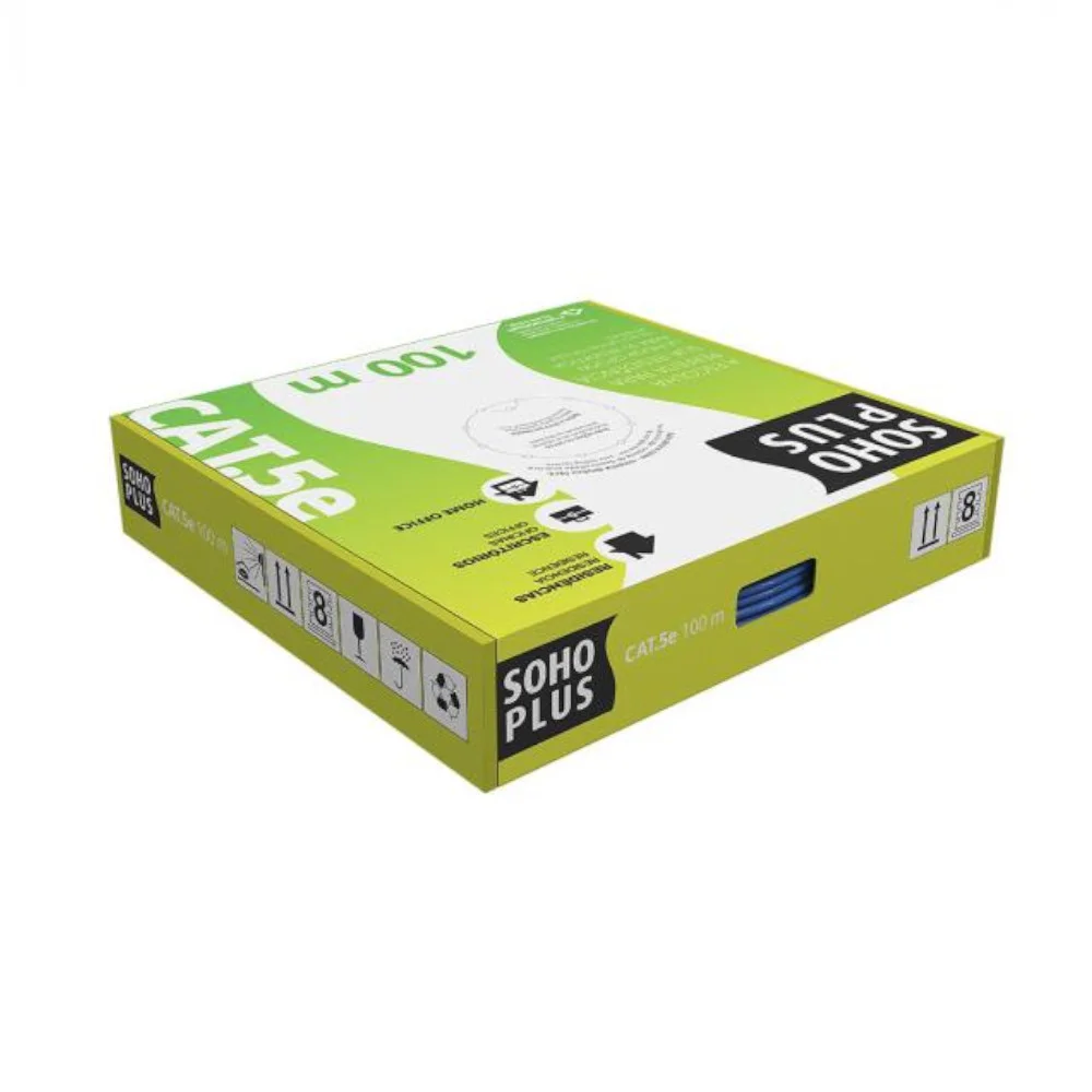 Imagem 2 de 5 do produto Cabo Lan Sohoplus Cat5e 100m Cmx Cinza