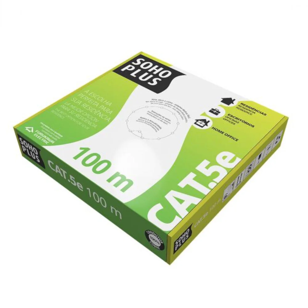 Imagem 5 de 5 do produto Cabo Lan Sohoplus Cat5e 100m Cmx Cinza