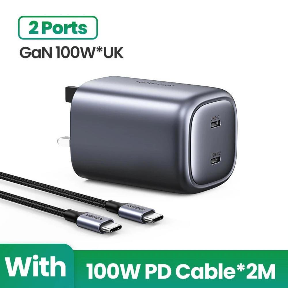 Carregador Usb 100w Ugreen Para Macbook Tablet Carregamento Rápido 1 - Adicione Cabo De 100w
