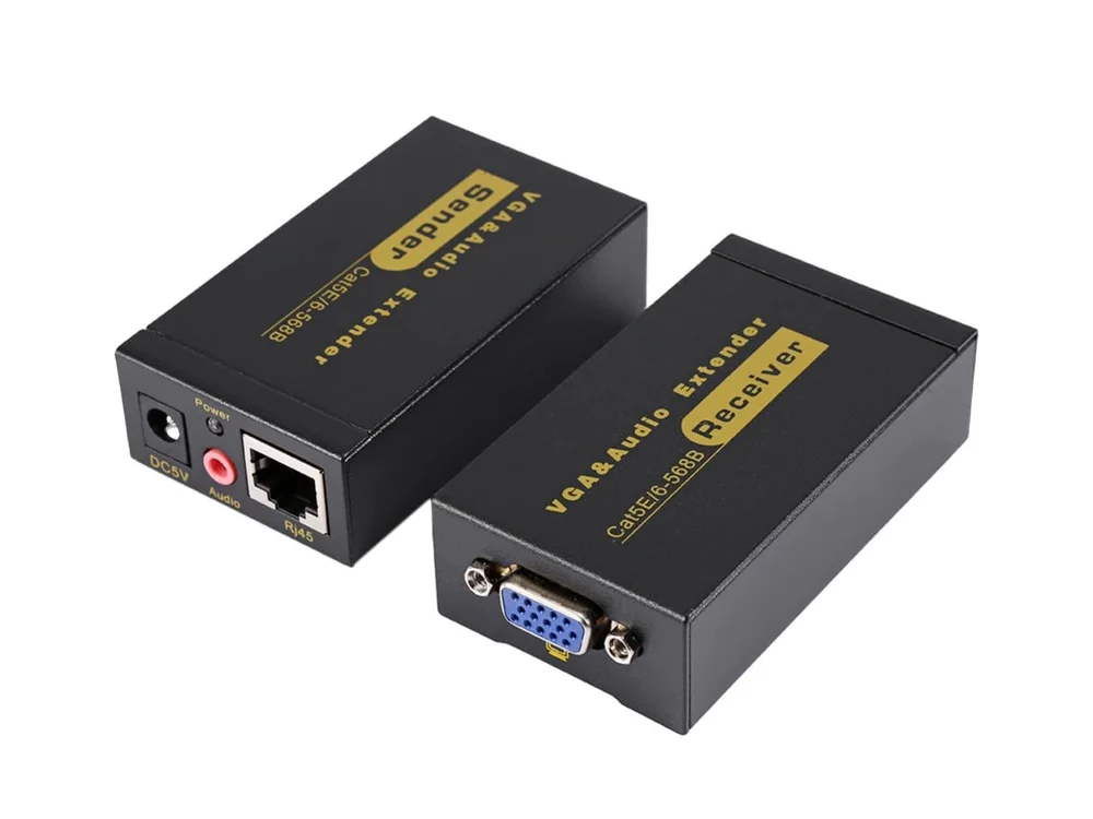 Imagem 2 de 3 do produto Extensor Vga 100 Metros Via Cabo De Rede Cat5e Cat6