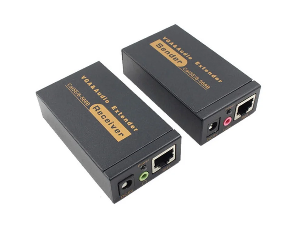 Imagem 3 de 3 do produto Extensor Vga 100 Metros Via Cabo De Rede Cat5e Cat6
