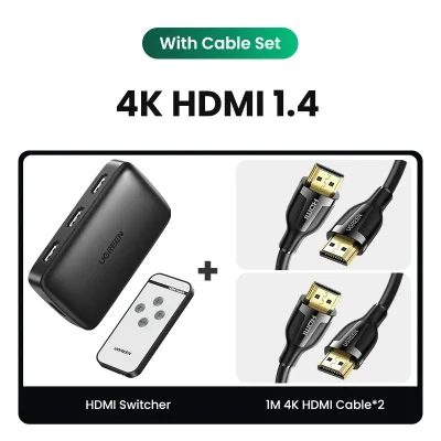 Usbhub HDMI Ugreen 2.1 2.0 8k Switch 3 Em 1 Out Com Controle Remoto 8k @ 60hz 4k @ 120 2 - Interruptor Com 2 Cabos