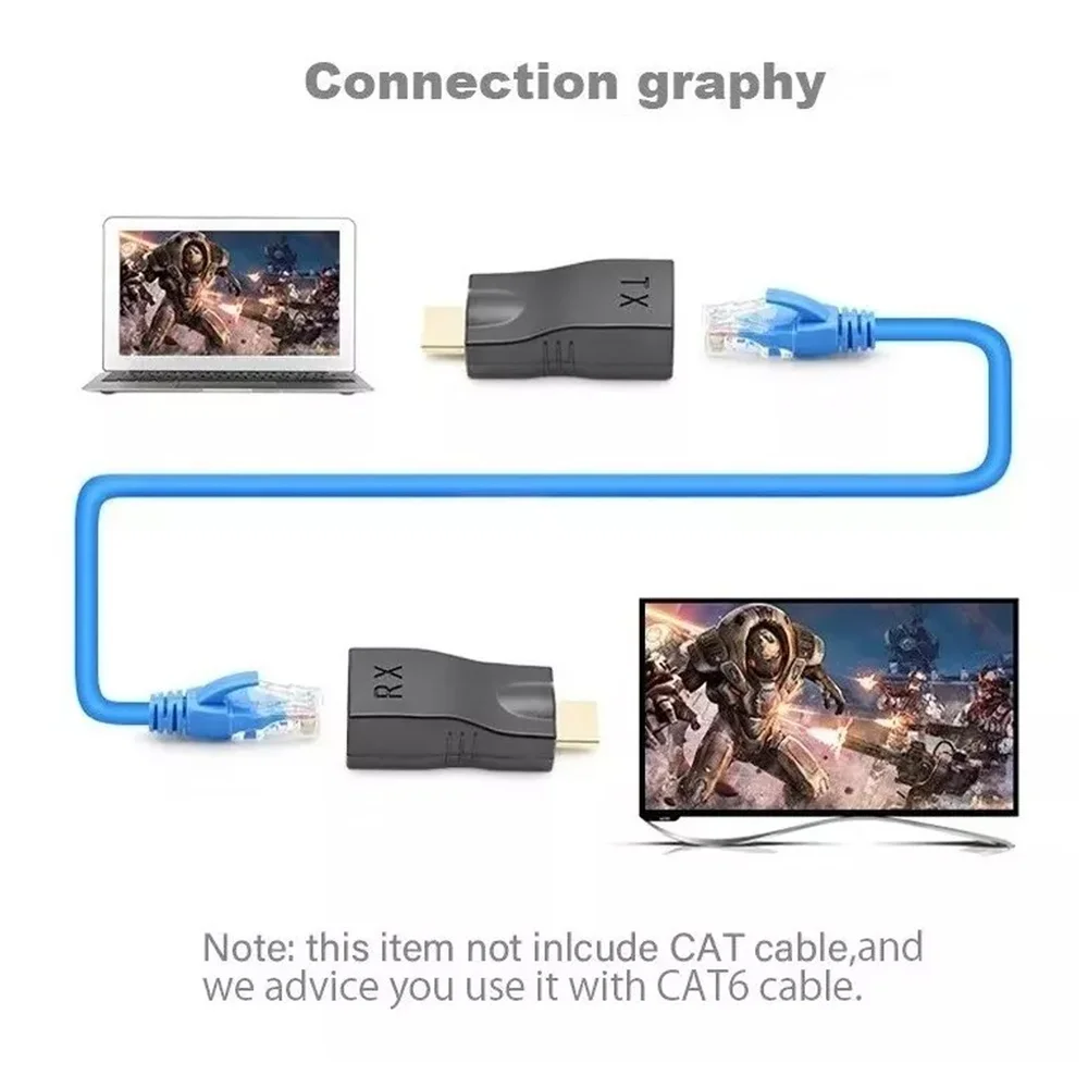 Imagem 3 de 4 do produto Extensor HDMI Via Rj45 Cabo De Rede 1080p 2k 4k.