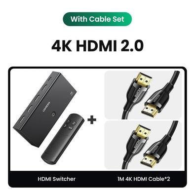 HDMI Switch Ugreen Compatível Switcher Splitter 3 Em 1 Saída Alternar Com Cabo
